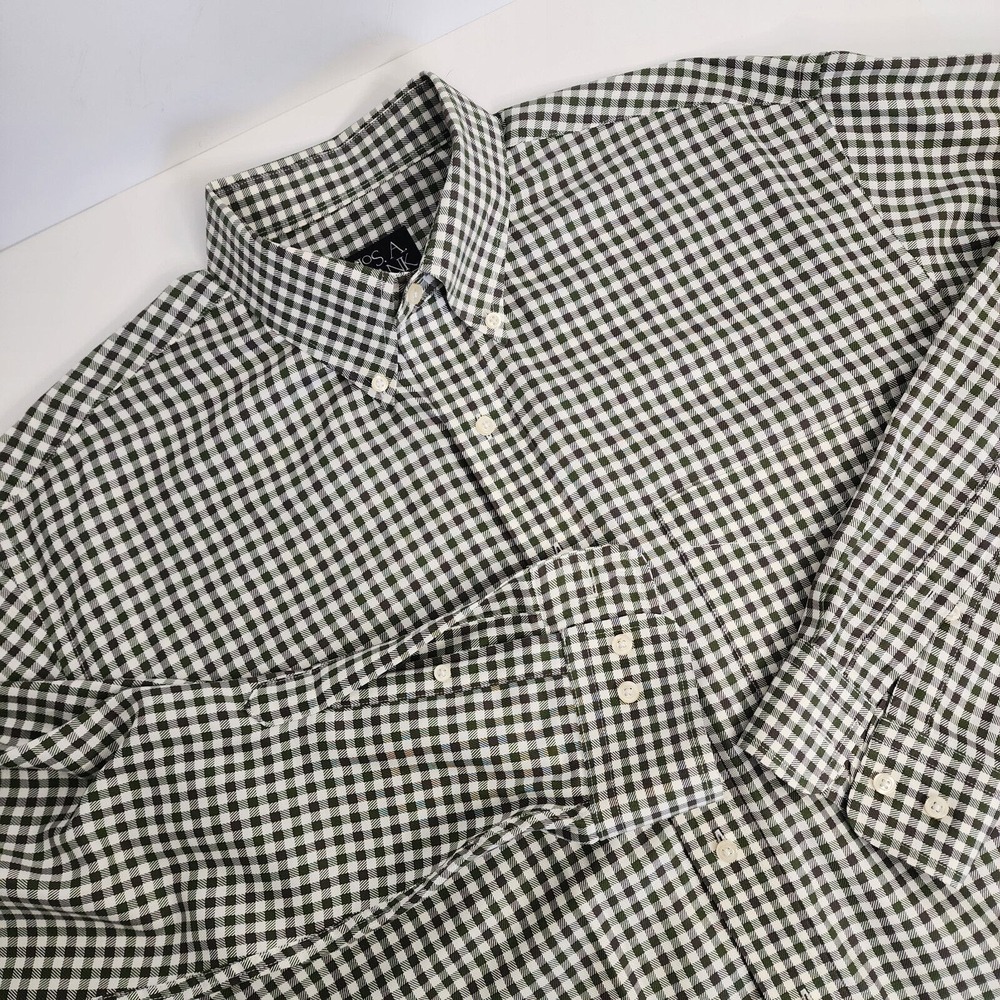 Jos. A.‎ Bank Button Down Green Gingham Traveler's Collection Mens XL
